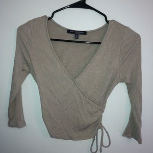 Long Sleeve Green Crop Top